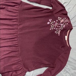 Super soft sweater with flowers